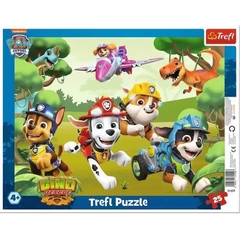 Trefl 25 db-os keretes puzzle - Mancs őrjárat - Dínómentés (31429)