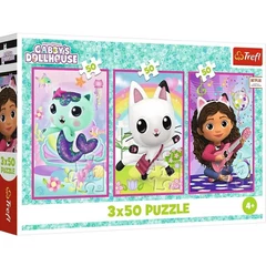 Trefl 3 x 50 db-os puzzle - Gabi babaháza - Gabi és a cicák (34876)