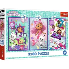 Trefl 3 x 80 db-os puzzle - Gabi babaháza - Színes kalandok (34882)