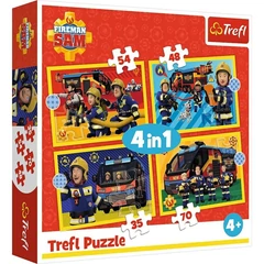 Trefl 4 az 1-ben puzzle (35,48,54,70 db-os) - Sam, a tűzoltó (34348)