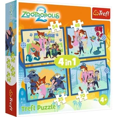 Trefl 4 az 1-ben puzzle (35,48,54,70 db-os) - Zootropolis 2 (34677)
