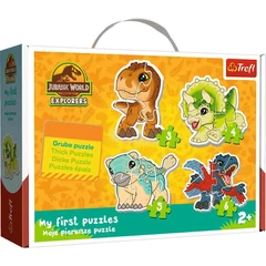 Trefl Baby Puzzle táskában - Első puzzle - Aranyos dinoszauruszok (36138)