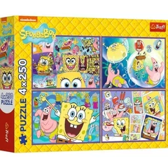 Trefl 4 x 250 db-os puzzle - Spongyabob különös világa (13342)