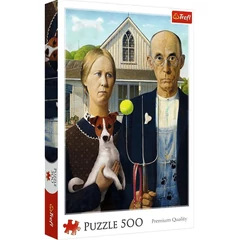 Trefl 500 db-os puzzle - Amerikai gótika - Kutyás verzió (37526)