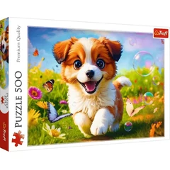 Trefl 500 db-os puzzle - Boldog kutyakölyök (37524)