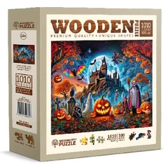 Wooden City 1010 db-os fa puzzle - Halloween-i kastély (NB0814-XL)