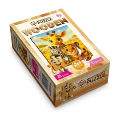 Wooden City 20 db-os fa puzzle - Afrikai barátok (CH99053-SV)