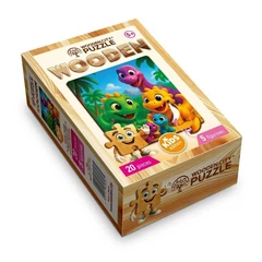 Wooden City 20 db-os fa puzzle - Dínó pajtik (CH99054-SV)
