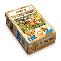 Wooden City 40 db-os fa puzzle - Állatok a farmon (CH99129-MH)