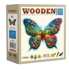 Wooden City 150 db-os fa puzzle - Színes pillangó (HE0202-M)