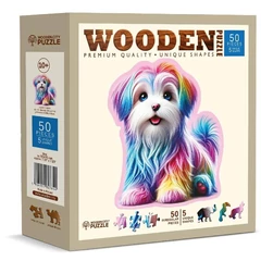 Wooden City 50 db-os fa puzzle - Boldog kiskutya (HE0207-M)