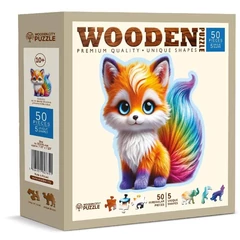 Wooden City 50 db-os fa puzzle - Cuki róka (HE0208-M)
