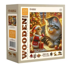 Wooden City 250 db-os fa puzzle - Cica és egér (HE0317-L)