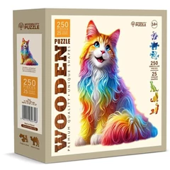 Wooden City 250 db-os fa puzzle - Színes cica (HE0318-L)