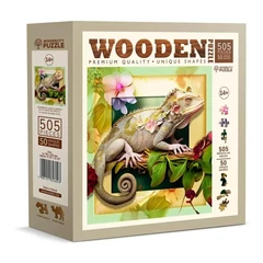Wooden City 505 db-os fa puzzle - Kaméleon virágok között (HE0503-XL)