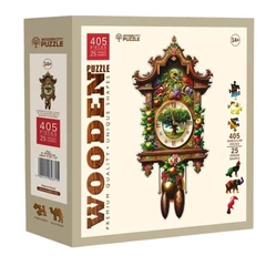Wooden City 405 db-os fa puzzle - Kerti kakukkos óra (HE0507-XL)