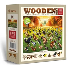 Wooden City 1000 db-os fa puzzle - Kakiló kutyák (NB0817-XL)