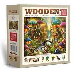 Wooden City 1010 db-os fa puzzle - Gombafalva (NB0819-XL)