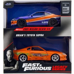 Fast &amp; Furious Legacy Series játék autó  2 db-os, Nissan Silvia - Toyota Supra (253202017)