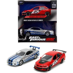 Fast &amp; Furious Legacy Series játék autó  2 db-os, Mitsubishi Lancer - Nissan Skyline (253202019)