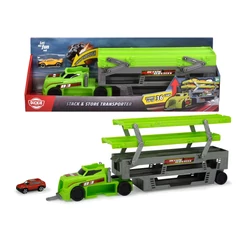 Dickie 38 cm-es Autószállító emeletes kamion kisautóval - zöld-sárga (203747002)