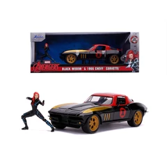 Marvel - 1966 Chevy játékautó Fekete Özvegy figurával - 1:24