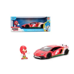 Jada Toys 9336264314R00 Lamborghini Aventador SV fém autómodell, Sonic The Hedgehog figurával - 1:24