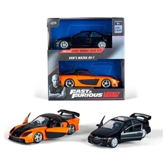 Jada Toys 9334249314R00 Fast and Furious fém autómodell 2 db-os - Mazda RX-7, Heist Honda Civic 1:32