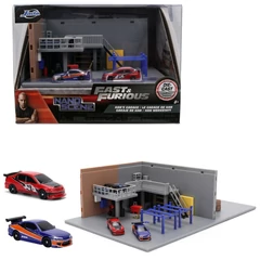 Jada Toys 9336403314R00 Fast and Furious Han garázsa NanoScene dioráma játékszett