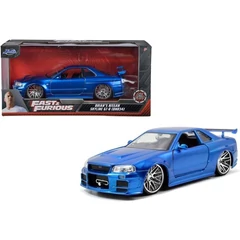 Jada Toys 9397173314R00 Fast and Furious Brian's Nissan Skyline GT-R fém autómodell 1:24
