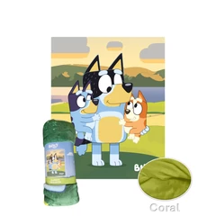 Bluey polár takaró - Bingo, Dad és Bluey (BY-7746FB)