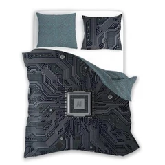 AI Mesterséges intelligencia ágyneműhuzat szett - Sötétben világító mintával 140 x 200 + 70 x 90 cm (928630)