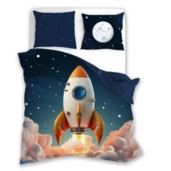 Rakéta ágyneműhuzat szett - Sötétben világító mintával 140 x 200 + 70 x 90 cm (928647)