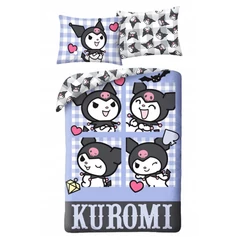 Kuromi ágyneműhuzat szett - kockás (HK-421BL)