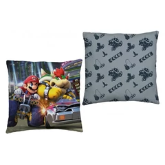 Super Mario Kart - 40 x 40 cm-es párna - Mario és Bowser