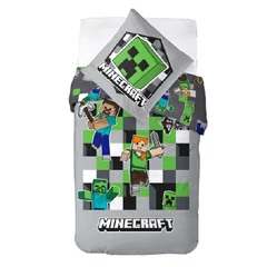 Minecraft ágyneműhuzat szett - szürke - 140x200 + 70x90 cm (MC2454196-PP)