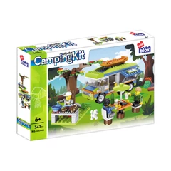 AlleBlox - CampingKit Kempingezés lakókocsival 343 db-os építőkocka játékszett (AB7002)