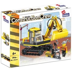 AlleBlox - ConstruczionCrew Lánctalpas kotrógép 264 db-os építőkocka játékszett (AB5007)