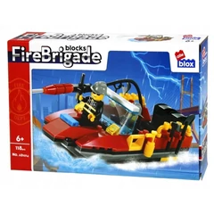AlleBlox - Fire Brigade Tűzoltó csónak 118 db-os építőkocka játékszett (AB1014)
