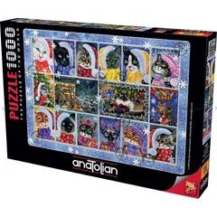 Anatolian 1000 db-os puzzle - Christmas Cat Stamp Collection (1103)