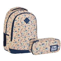 HS-165 Gémek iskolatáska, hátizsák tolltartóval - 4 rekeszes - Hash