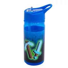 Aqua Pure szívószálas műanyag kulacs - 450 ml - Blue Pixel (511025003)