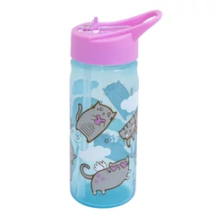 Aqua Pure szívószálas műanyag kulacs - 450 ml - Meow (511025009)