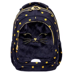 Fluffy Kitty ergonomikus iskolatáska, hátizsák - 2 rekeszes - Black (502025021)