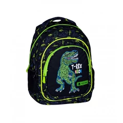 Neon T-REX dinoszauruszos iskolatáska, hátizsák - 3 rekeszes - Astrabag