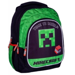 Minecraft ergonomikus iskolatáska, hátizsák - 3 rekeszes - Time to mine TNT