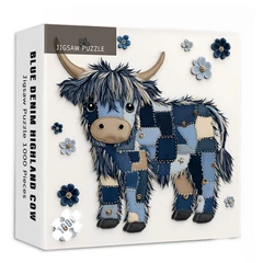 Bboldin 1000 db-os puzzle - Blue Denim Highland and Cow (PT-1254)