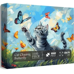 Bboldin 1000 db-os puzzle - Cat Chasing Butterfly (Z-488)