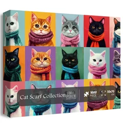 Bboldin 1000 db-os puzzle - Cat Scarf Collection (PT-1267)