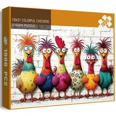Bboldin 1000 db-os puzzle - Crazy Colorful Chickens (PT-1168)